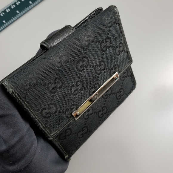 GUCCI GG Vintage Classic Double Sided Flap Wallet Signature Signature Italy - Picture 15 of 16